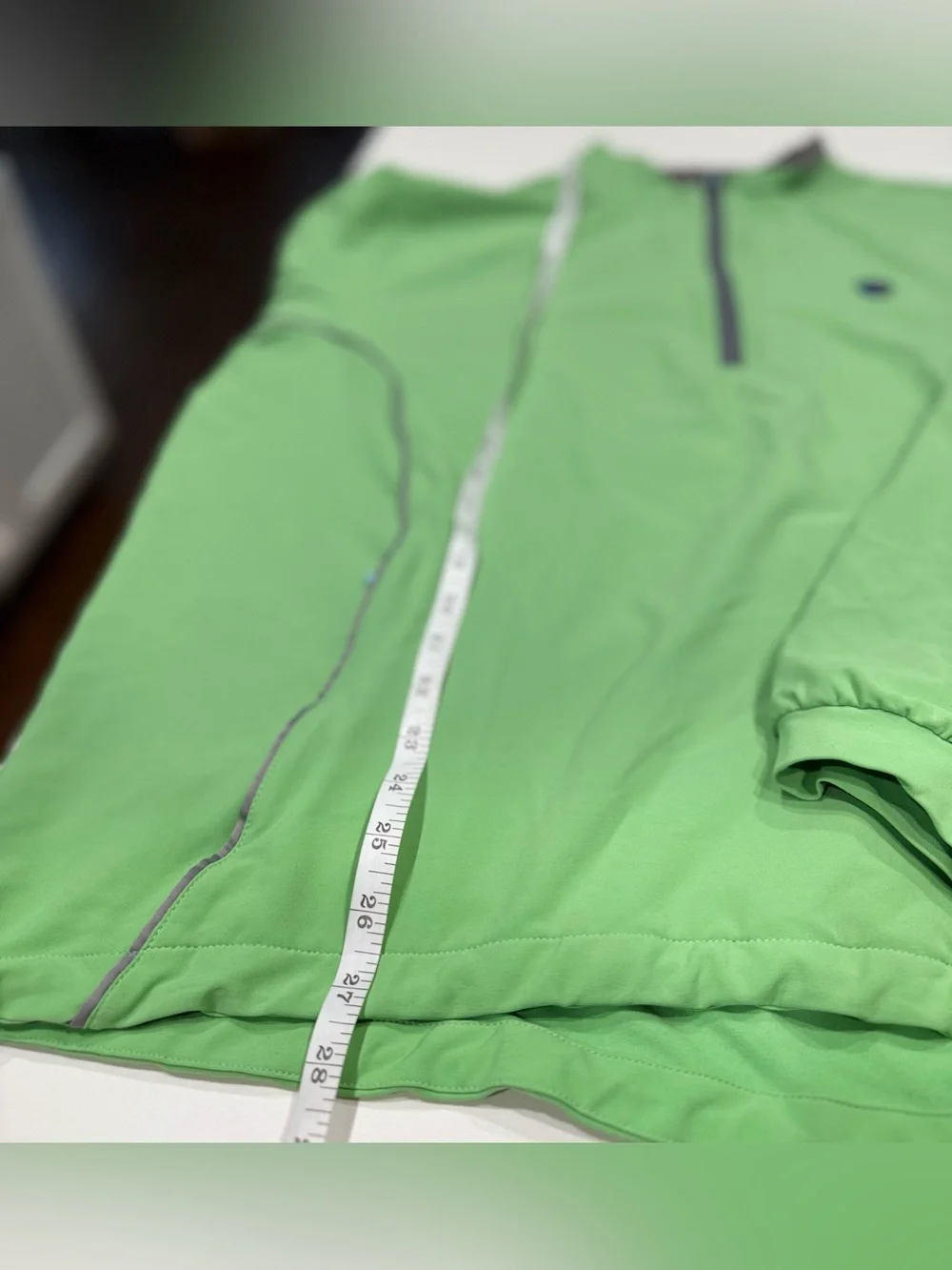 Peter Millar Element 4 Wind 1/4 Zip Mock Neck Pullover Green/Gray XL